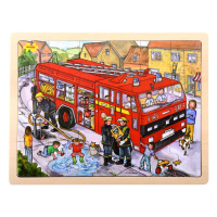Bigjigs Toys Dřevěné puzzle - Hasiči, 24 dílků