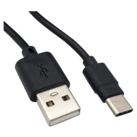 Datový kabel USB-C pro myPhone Hammer, prodloužený konektor, 2A, 1m, černá - DATMYUSBCHA