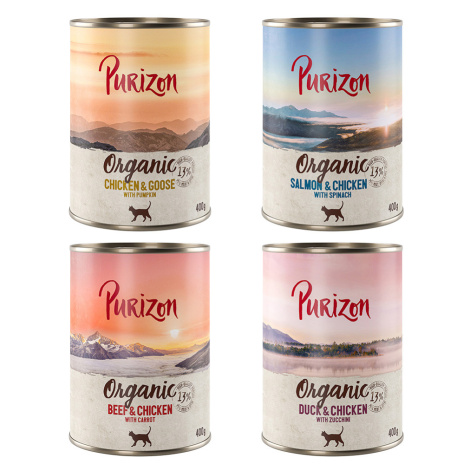 Purizon konzervy, 6 x 200 / 6 x 400 g za skvělou cenu! - Organic Míchané balení 4 druhy (6 x 400