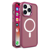 Magnetické pouzdro s MagSafe Color Matte Case pro iPhone 15 Pro - vínové