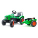 Traktor šlapací Supercharger zelený s vlečkou