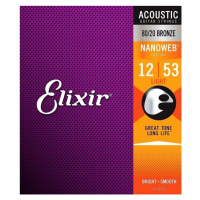 Elixir Acoustic 80/20 Bronze with NANOWEB .012 - .053