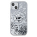 Zadní kryt Karl Lagerfeld Liquid Glitter Choupette Head Magsafe Apple iPhone 15, transparentní