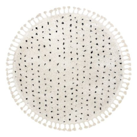 Kusový koberec Berber Syla B752 dots cream kruh FOR LIVING