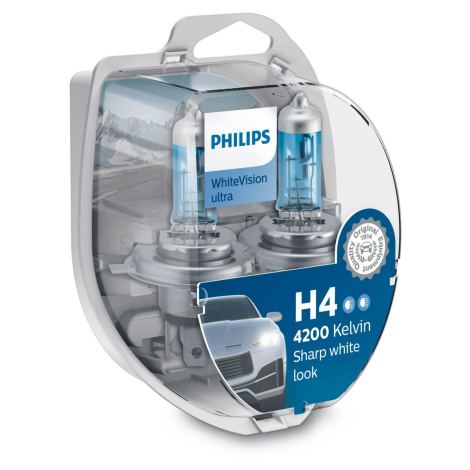 Philips H4 WhiteVision ultra 12342WVUSM 12V (+ 2x W5W)