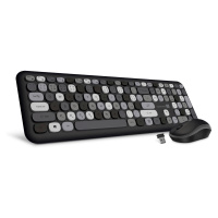 CONNECT IT FASHION combo bezdrátová černo-šedá klávesnice + myš, (+1x AAA +1x AA baterie zdarma)
