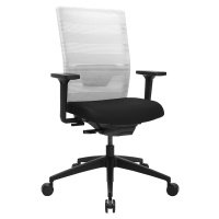 Topstar Kancelářská otočná židle AirWork, s područkami, synchronní mechanika, černá, bílá