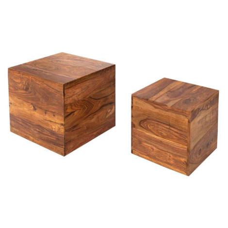 LuxD Dizajnové stolky Timber kostky z masívního dřeva