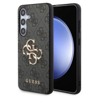 Guess PU 4G Metal Logo Zadní kryt Samsung Galaxy S24 šedý