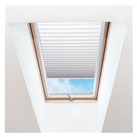 FOA Roleta Plisé na střešní okna, průsvitná, světle šedá, P 008, bílý profil, š 61 cm, v 93,5 cm