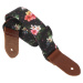 Perri's Leathers 7672 Ukulele Strap Black Flowers