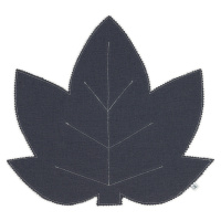 Cotton & Sweets Lněné prostírání javorový list grafitová se stříbrem 37x37cm