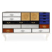 Estila Luxusní moderní komoda Mondrian z lakovaného masivního dřeva s 15ti designovými zásuvkami