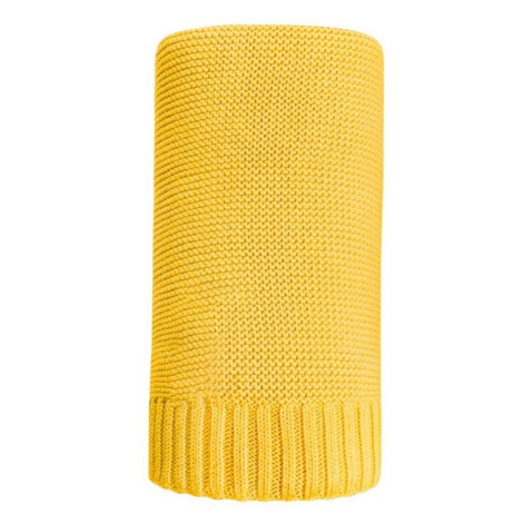 NEW BABY - Bambusová pletená deka 100x80 cm žlutá