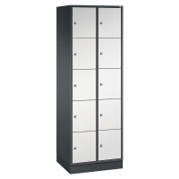 C+P Ocelová skříň s uzamykatelnými boxy INTRO, výška boxu 345 mm, š x h 620 x 500 mm, 10 boxů, k