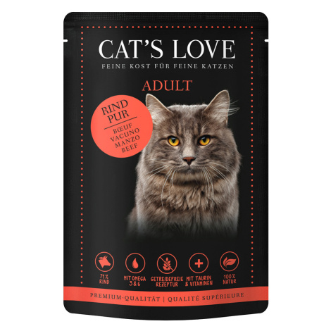 Cat's Love 24 x 85 g – výhodné balení - čisté hovězí
