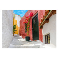 Fotografie Old narrow street in Anafiotika, Plaka, scaliger, 40 × 26.7 cm