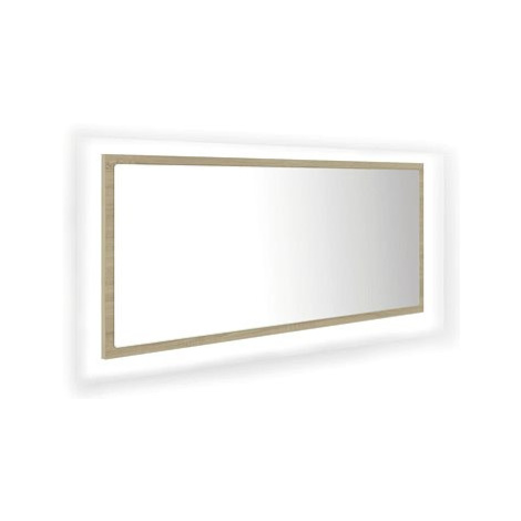 Shumee LED koupelnové zrcadlo dub sonoma 100 × 8,5 × 37 cm dřevotříska