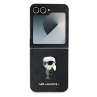 Karl Lagerfeld PU Saffiano Monogram Ikonik Zadní Kryt pro Samsung Galaxy Z Flip6 Black