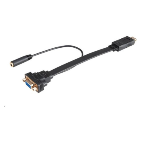 AKASA kabel HDMI na VGA, s audio kabelem, 20cm, černý