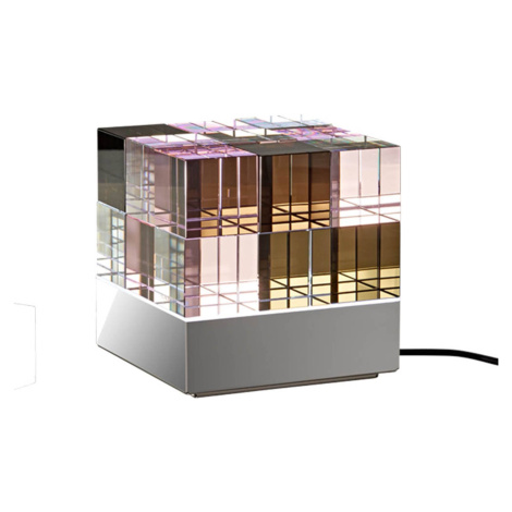 TECNOLUMEN Stolní lampa LED TECNOLUMEN Cubelight, růžová/černá