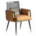 Estila Art deco židle Brilon se zlatým sametovým čalouněním a černou konstrukcí ze dřeva 84cm