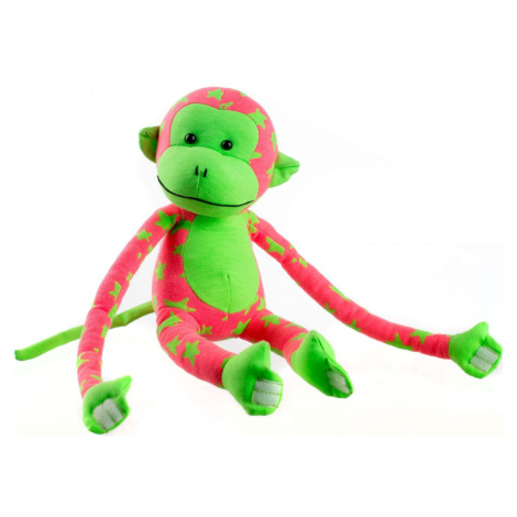 Teddies Plyšová opice svítící ve tmě růžovo zelená 33 cm