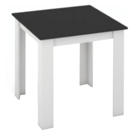 Jídelní stůl 80x80, DTD laminovaná / ABS hrany, Bílá / Černá, KRAZ Tempo Kondela