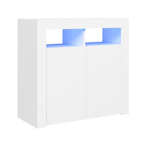 Příborník s LED osvětlením bílý 80 × 35 × 75 cm SHUMEE