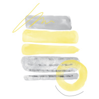 Ilustrace Watercolor Shapes No. 1 | Illuminating Yellow & Ultimate Grey, Melanie Viola, (26.7 x 