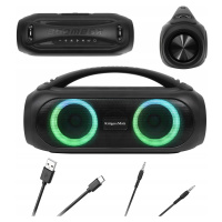 Výkonný Bluetooth Reproduktor Přenosný Boombox Sd Fm Karaoke Tws