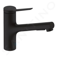 HANSGROHE Zesis M33 Dřezová baterie 150, s výsuvnou sprškou, matná černá 74800670