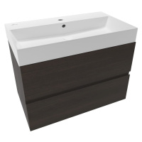 Koupelnová skříňka s umyvadlem Naturel Verona 80x50x45,5 cm tmavé dřevo mat VERONA80TDU2
