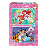 Educa Puzzle Disney princezny: Ariel a Jasmína 2x48 dílků