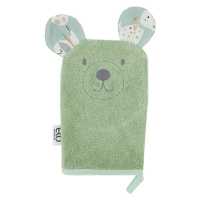 EKO - Žínka bavlněná s oušky Bear Olive green 20x15 cm