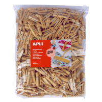 APLI dřevěné kolíčky, Jumbo pack, 48 x 6 mm, přírodní