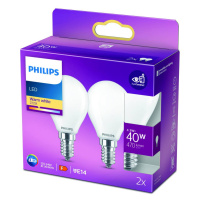 Philips Philips LED žárovka kapka E14 4,3W 2 700K opál 2ks