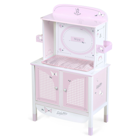 DeCuevas 54846 Dřevěná šatní skříň pro panenky s hracím centrem NIZA 2022