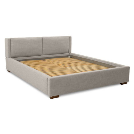 Světle šedá čalouněná dvoulůžková postel s roštem 180x200 cm Dreamer – Scandic