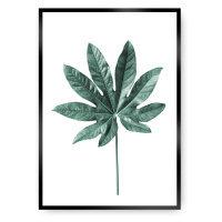 Dekoria Plakát  Leaf Emerald Green, 70 x 100 cm, Ramka: Czarna