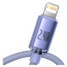 Baseus Crystal Shine odolný opletený kabel USB / Lightning 2.4A 2m purple