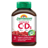 Jamieson Vitamíny C a D3 500 mg/500 IU příchuť třešeň 75 cucacích tablet