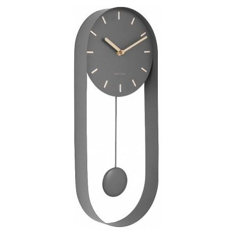 Designové kyvadlové nástěnné hodiny 5822GY Karlsson 50cm FOR LIVING