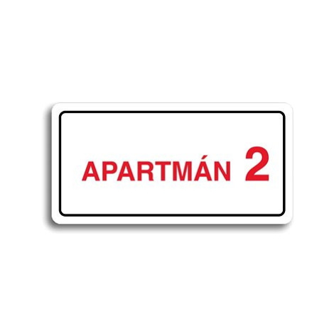 Accept Piktogram "APARTMÁN 2 II" (160 × 80 mm) (bílá tabulka - barevný tisk)