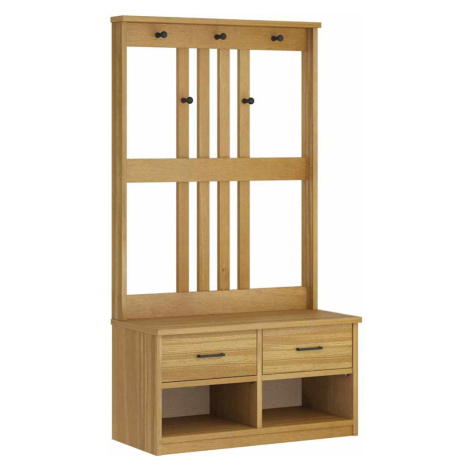 vidaXL Předsíňový strom SANDNES 87x40x159,5cm Borovicový masiv