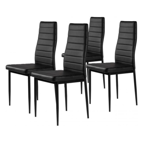 Sada 4 elegantních židlí v černé barvě s nadčasovým designem