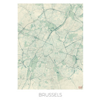 Mapa Brussels, Hubert Roguski, 30 × 40 cm