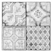 Samolepicí podlahové čtverce "dlaždice vzor šedobílá", 2745043, 11 ks = 1m2