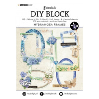 DIY Blok s výseky, A6, 24 l. - Rámečky z hortenzie Aladine
