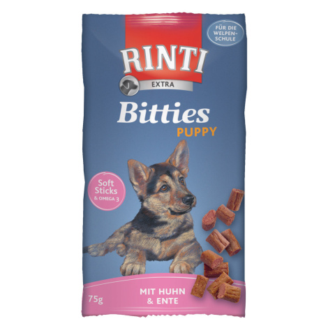 RINTI Extra Bitties Puppy - výhodné balení 4 x 75 g (kuřecí & kachní)